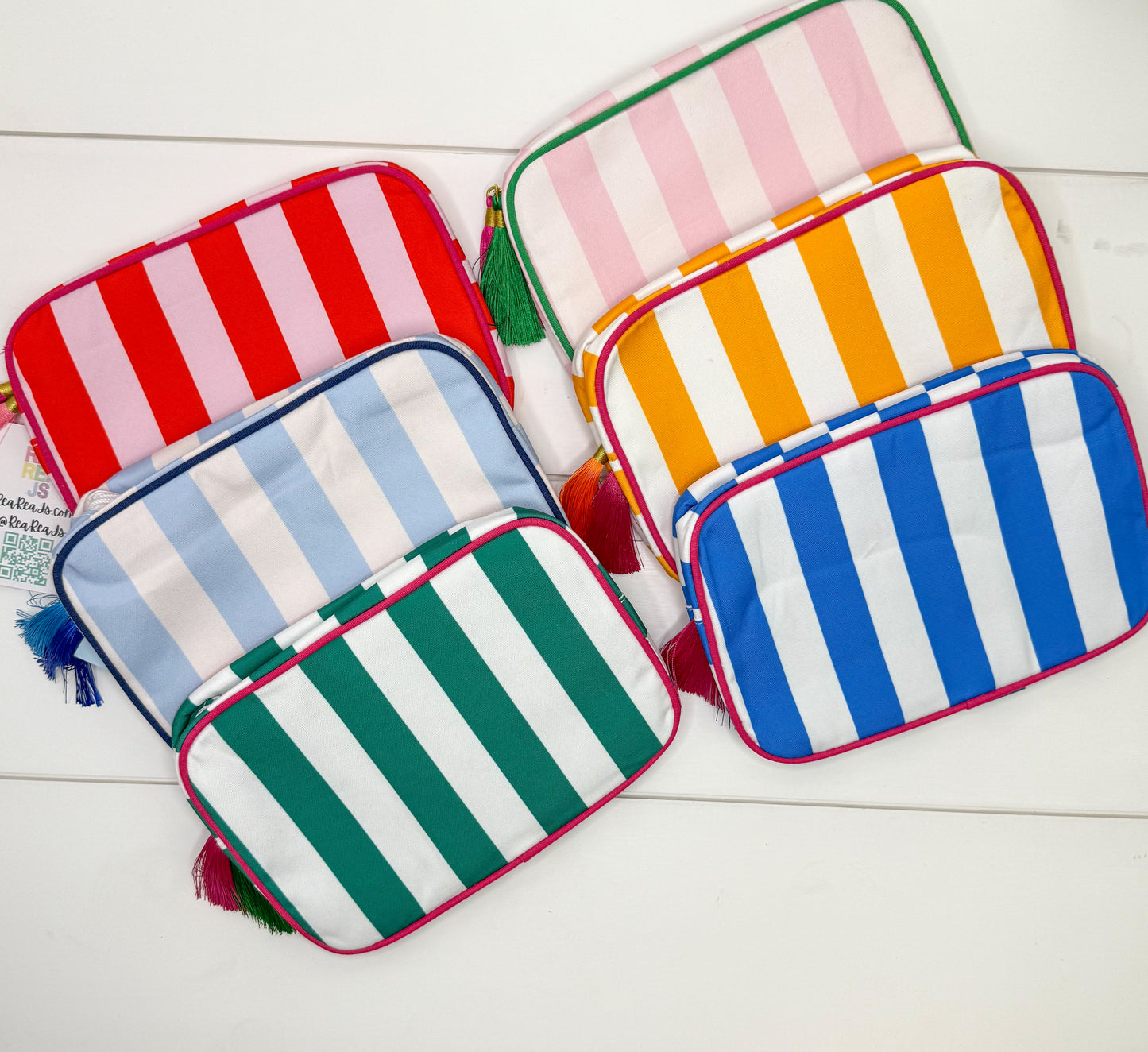Striped Cosmetic Bags