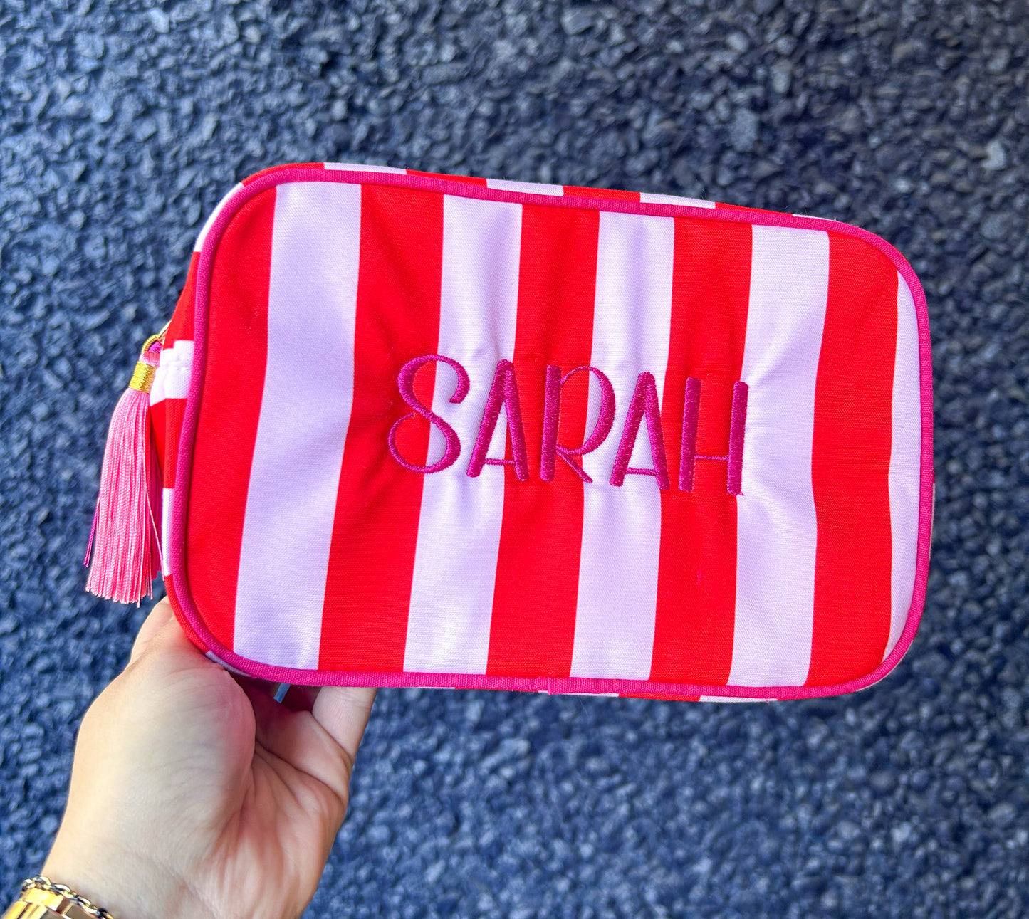 Striped Cosmetic Bags