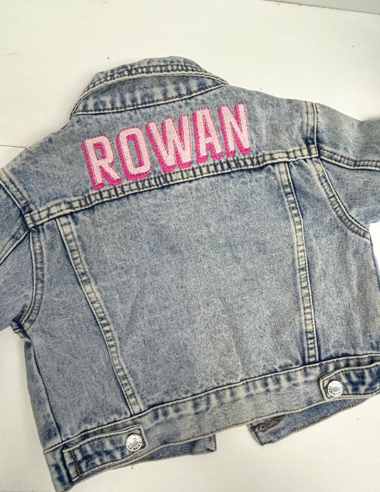 Rowan Pink Letters Jean Jacket 1-3Y