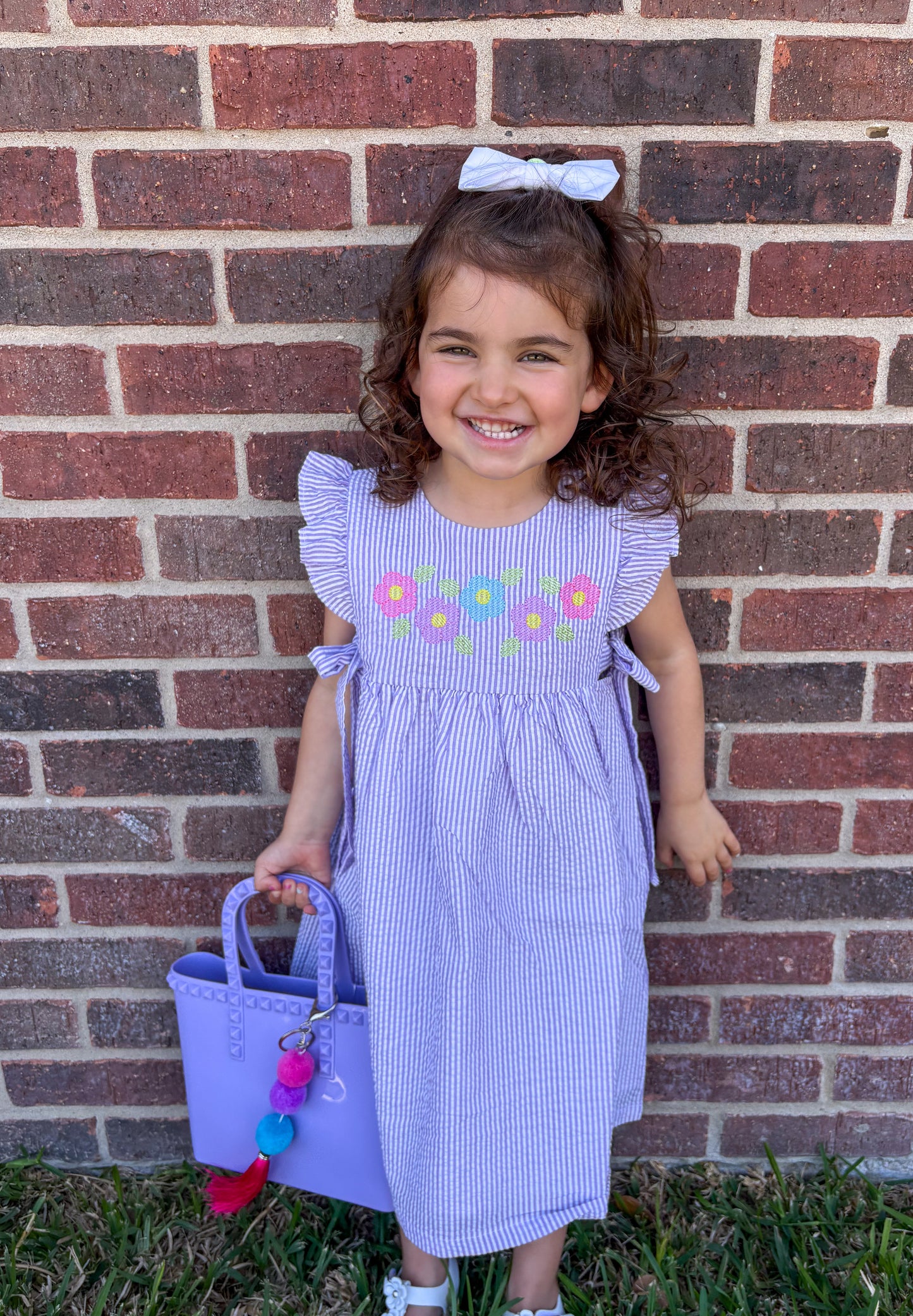 Flowers Seersucker Dress