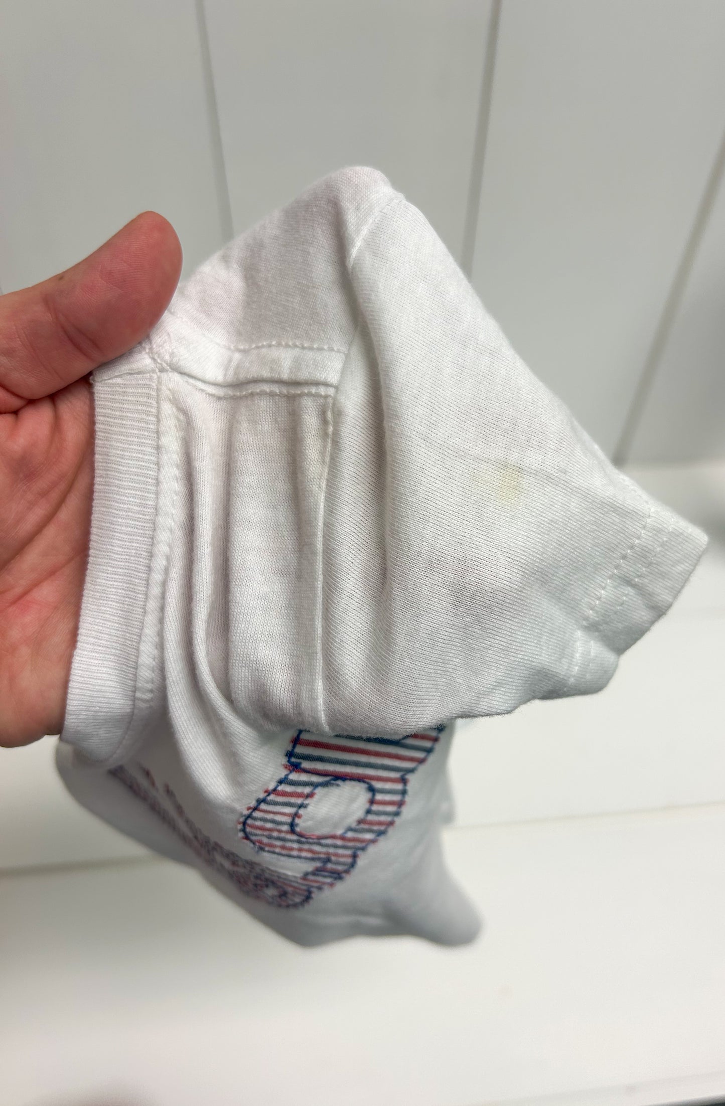 White USA Shirt - Imperfect 6M
