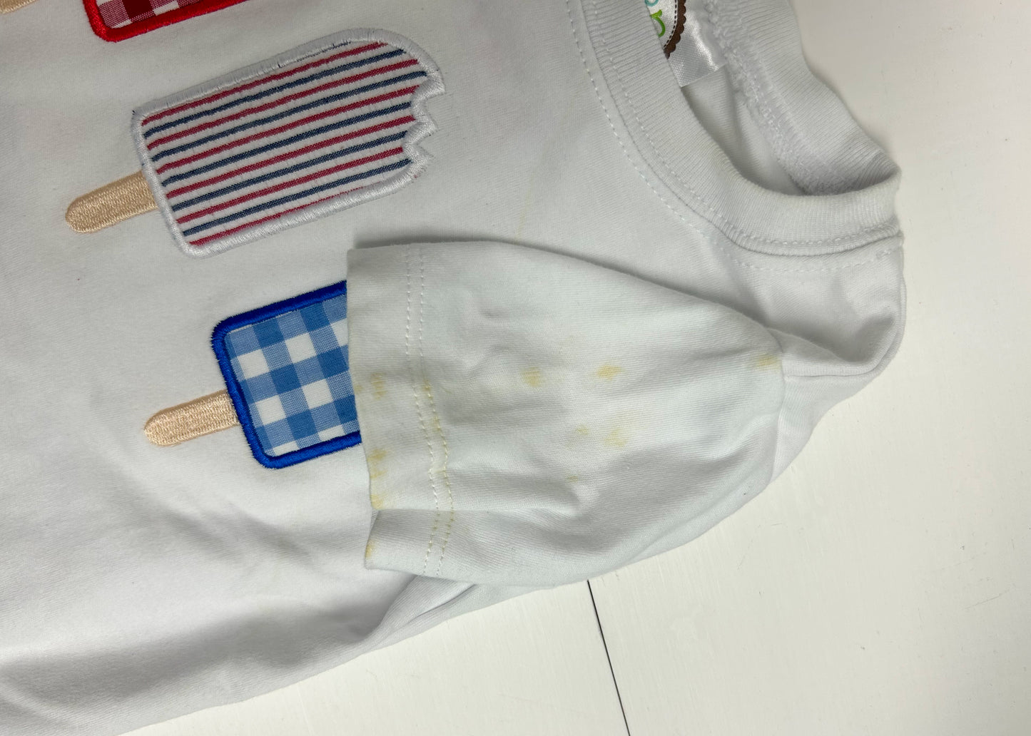 White Popsicle Trio Shirt - Imperfect 18M