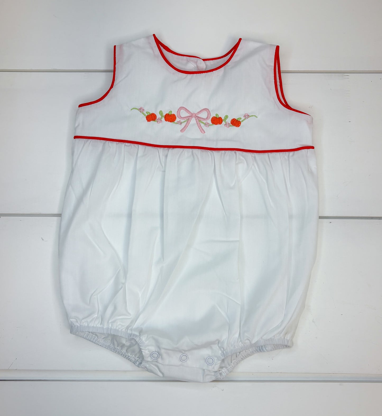 Pumpkin Floral Embroidered Dress or Bubble