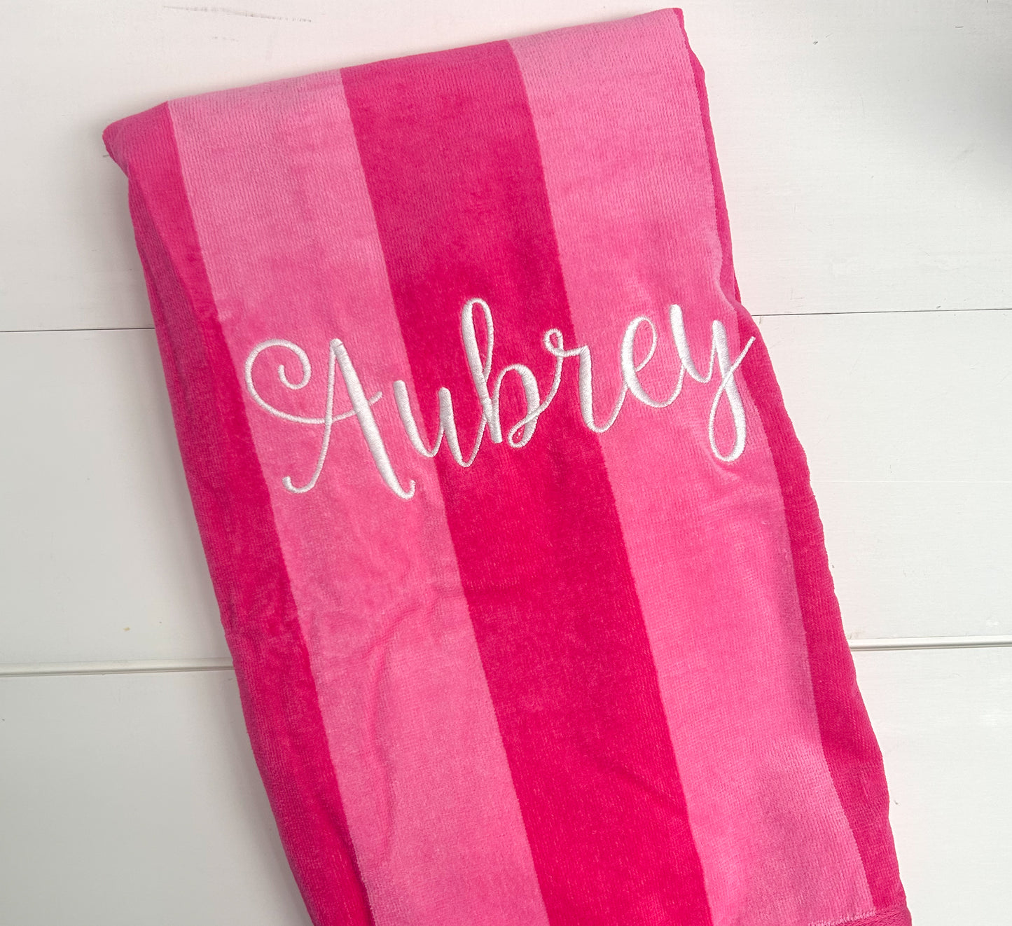 Aubrey Pink Striped Towel