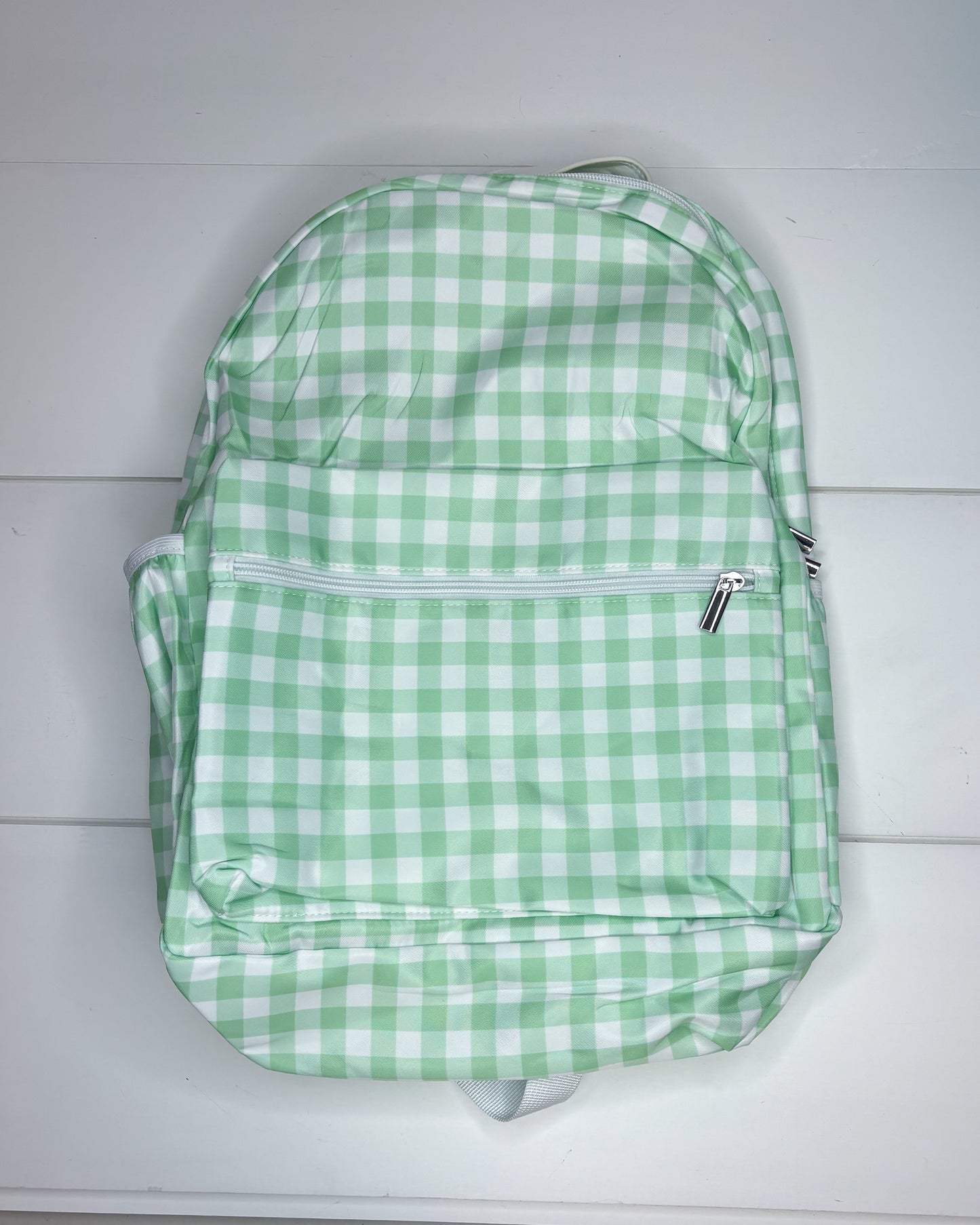 Monogrammed Gingham Nylon Backpack