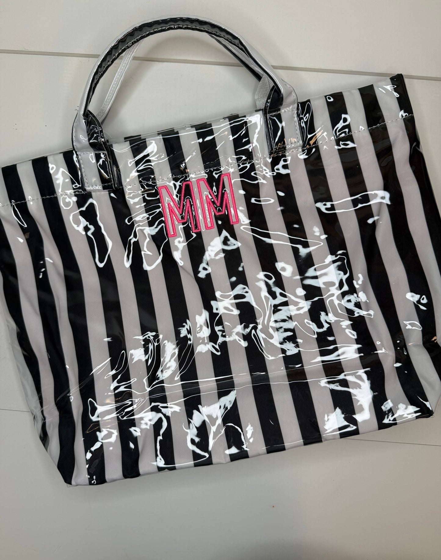 Striped Wipeable Tote