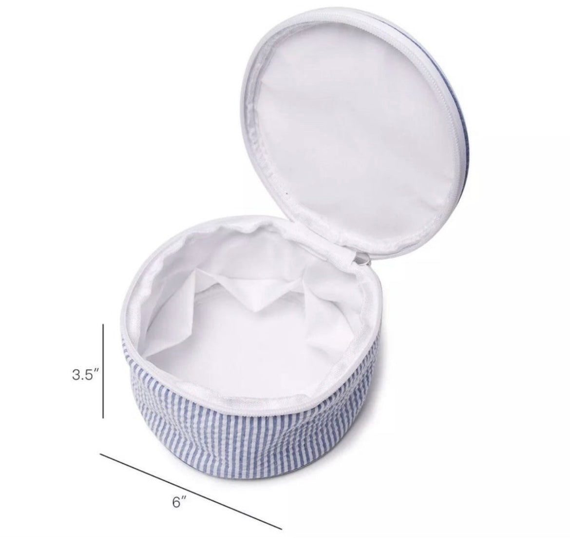 Seersucker Cosmetic Round Bags