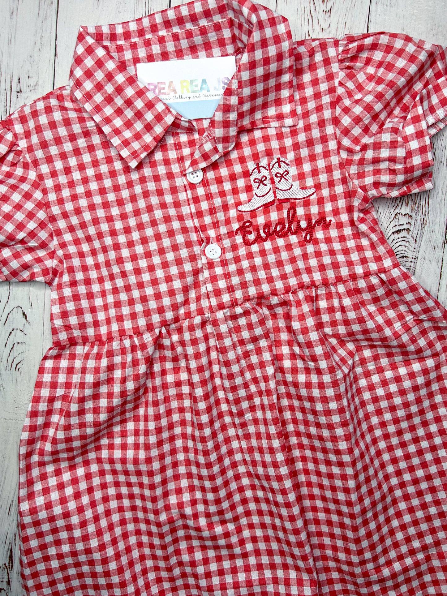Rodeo Boots Gingham Shirt or Dress