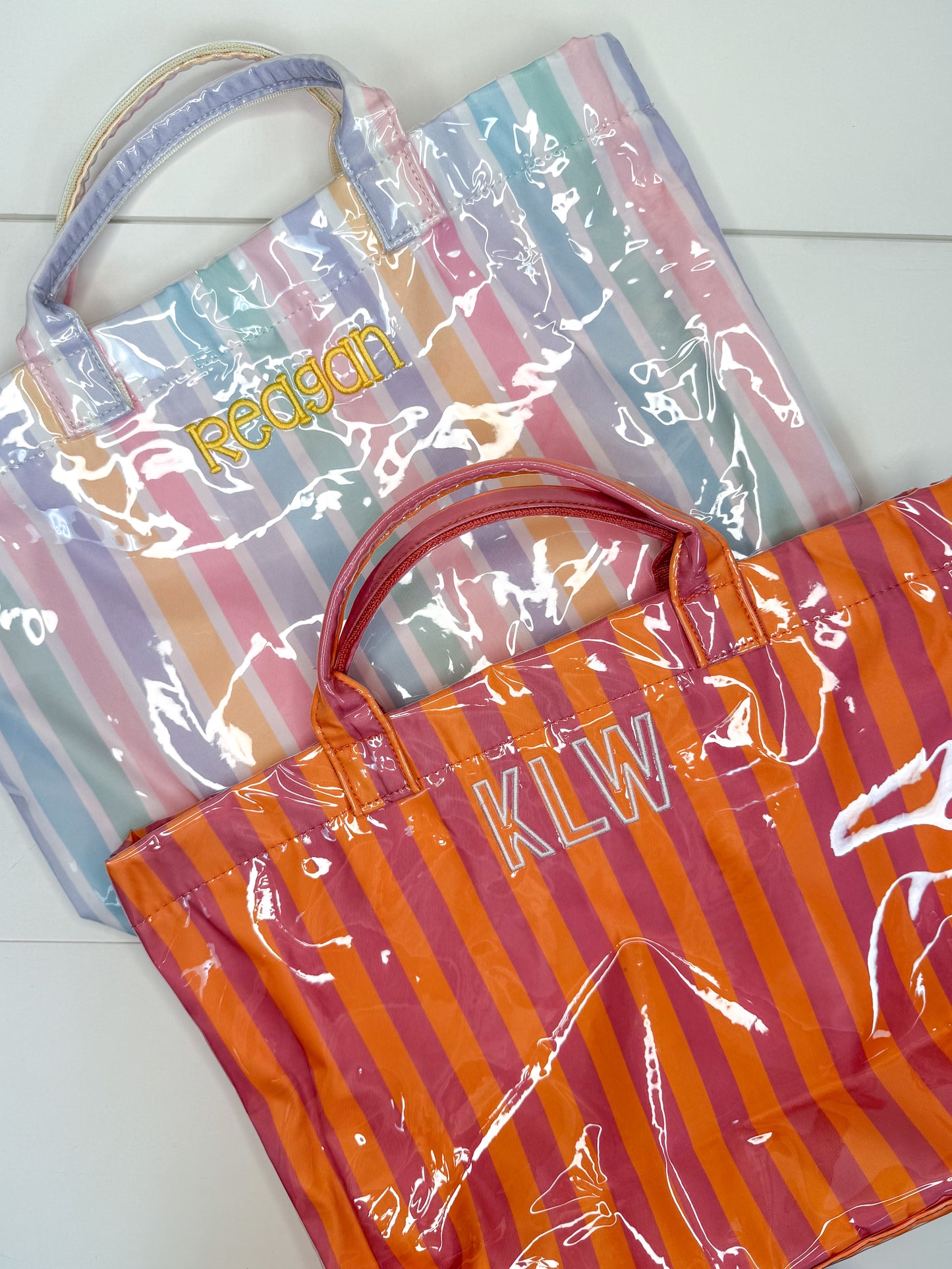 Striped Wipeable Tote