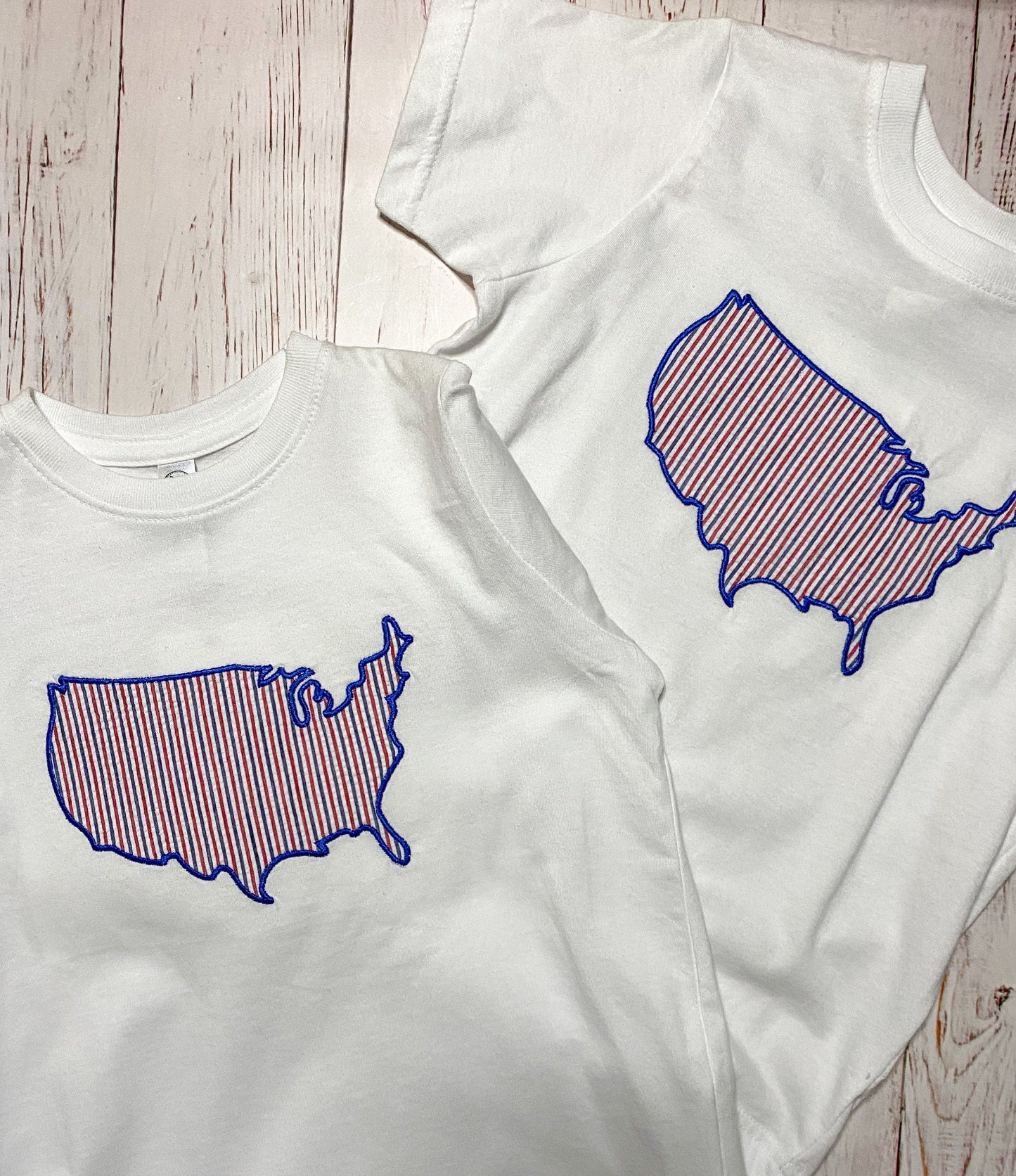 Ready to Ship- Patriotic Seersucker Shirt