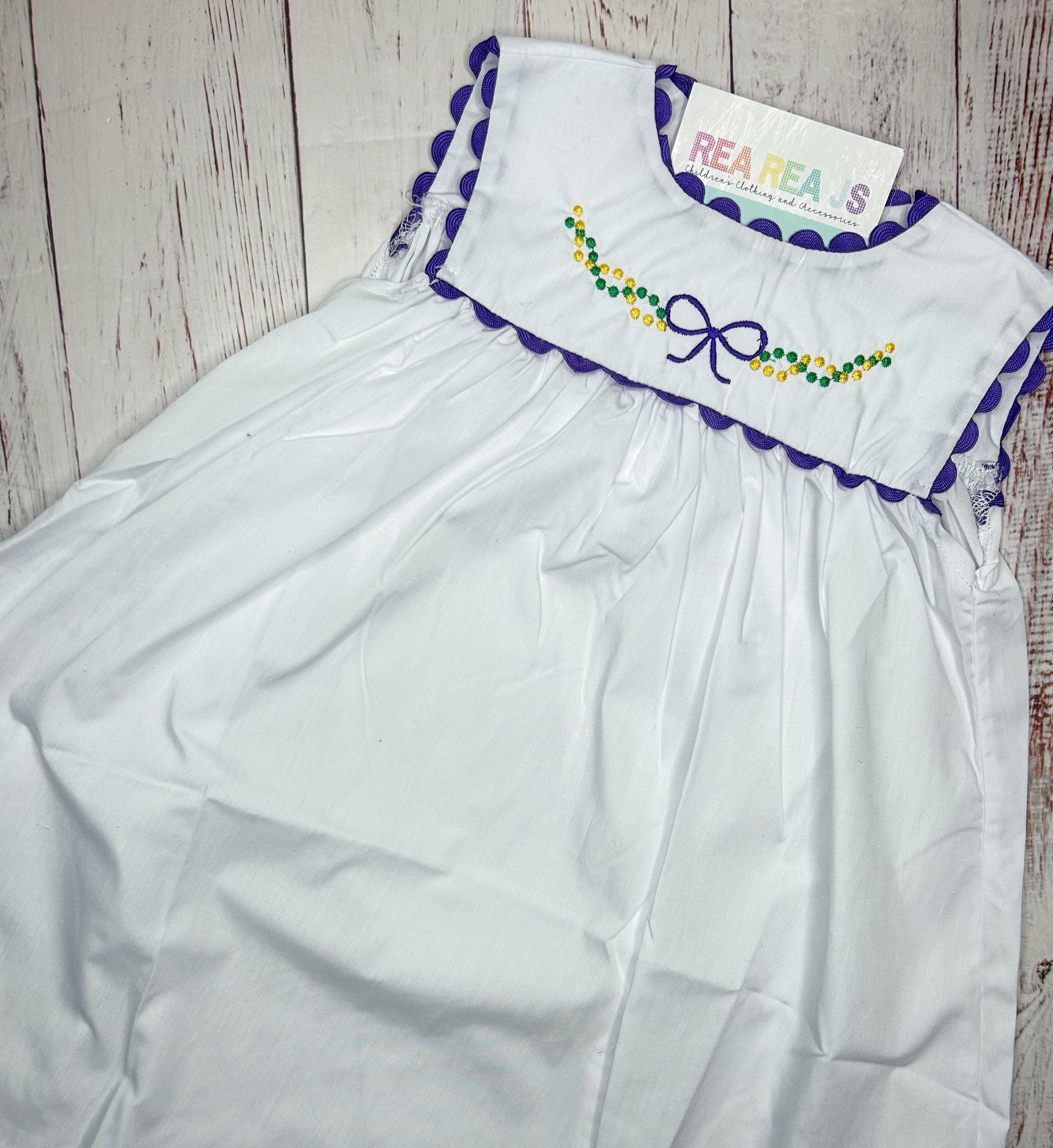 Mardi Gras Bead Dress or Bubble – Rea Rea J's