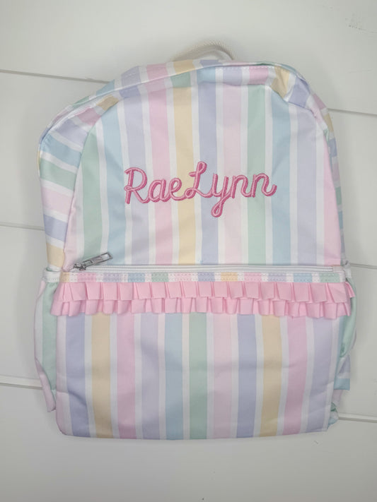 Monogrammed Rainbow Backpack