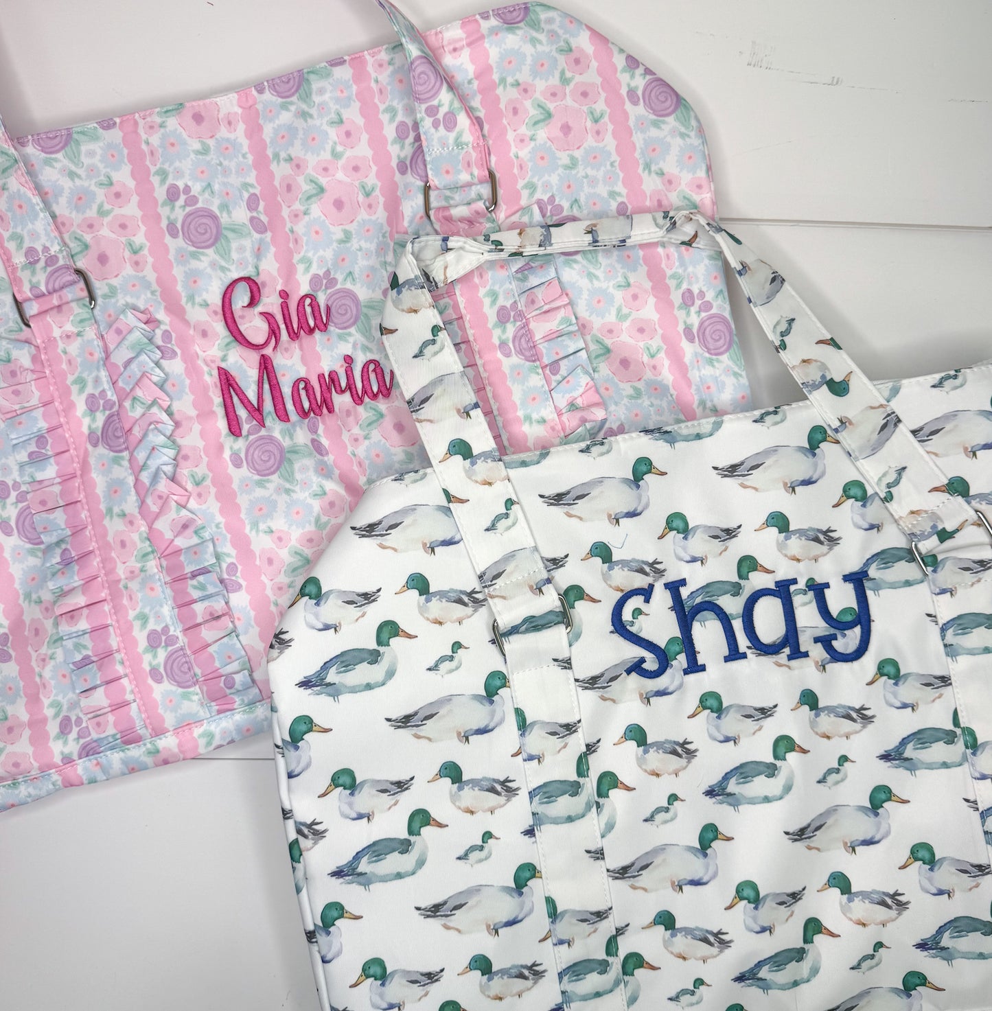 Nylon Monogrammed Weekender Bag