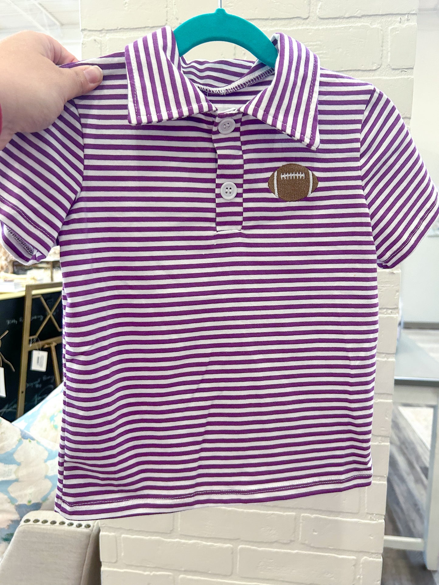 Striped Gameday Polo