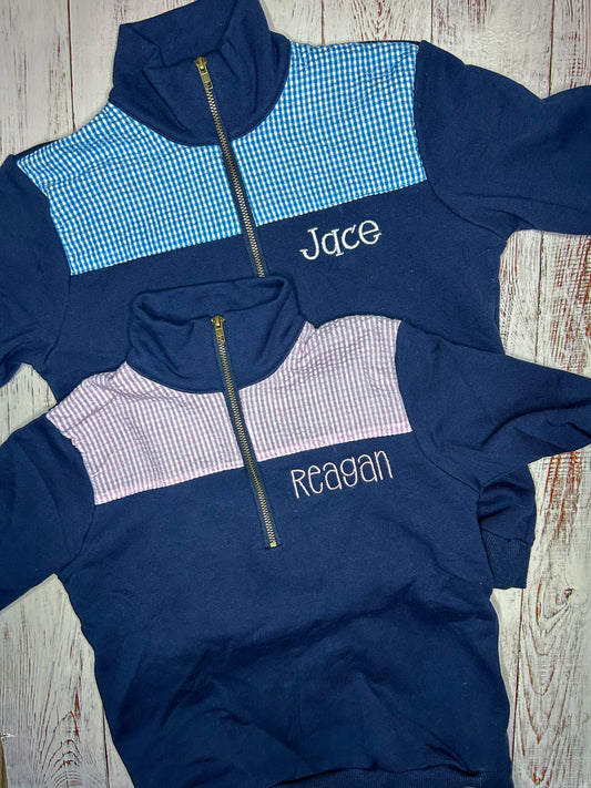 Navy Quarter Zip Pullover