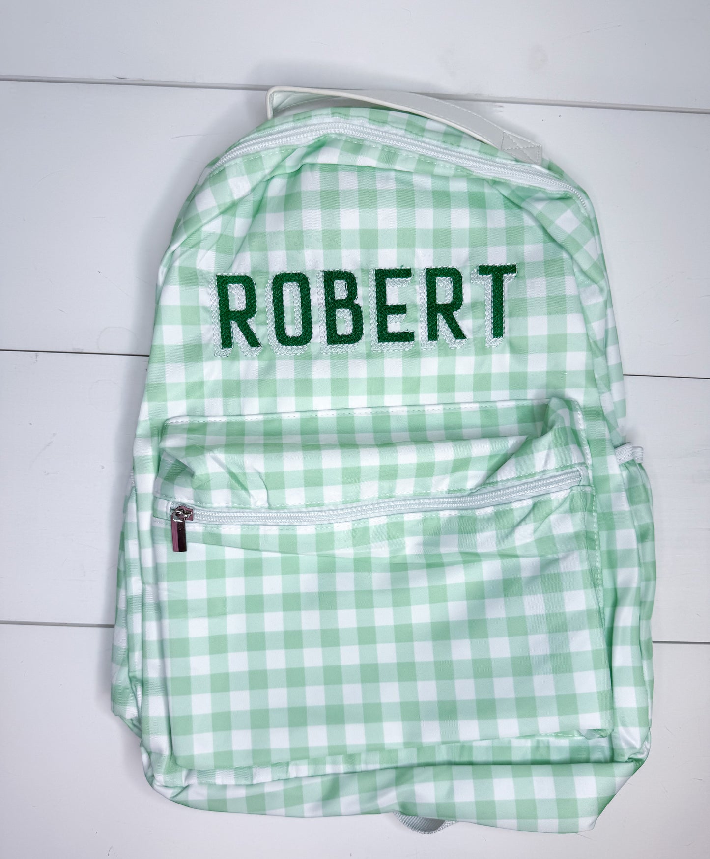 Monogrammed Gingham Nylon Backpack