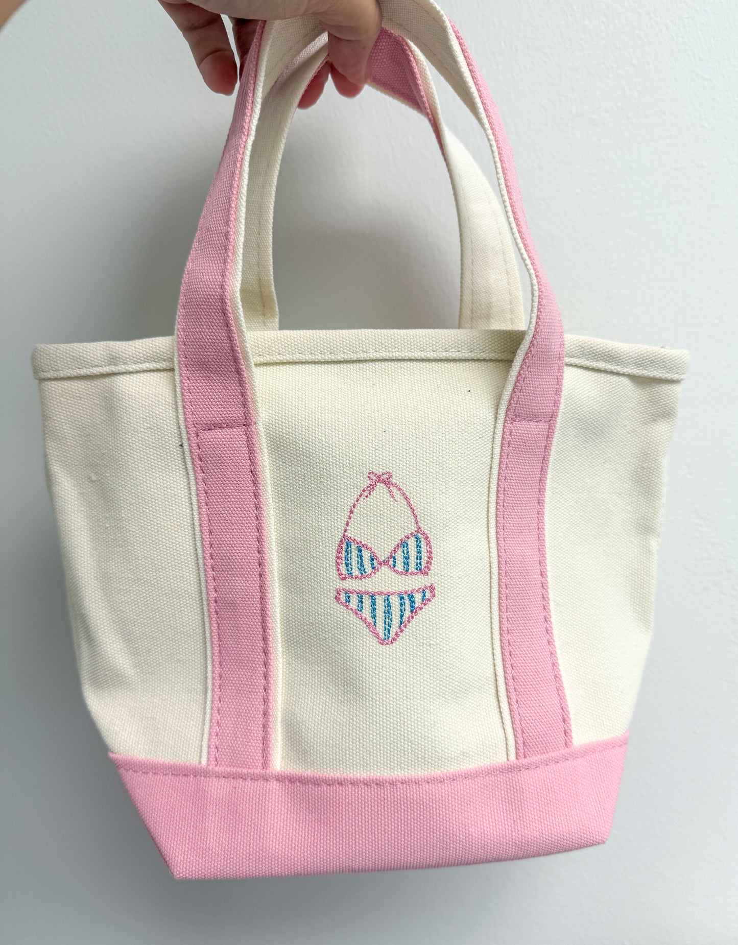 Summer Canvas Zippered Mini Tote Bag
