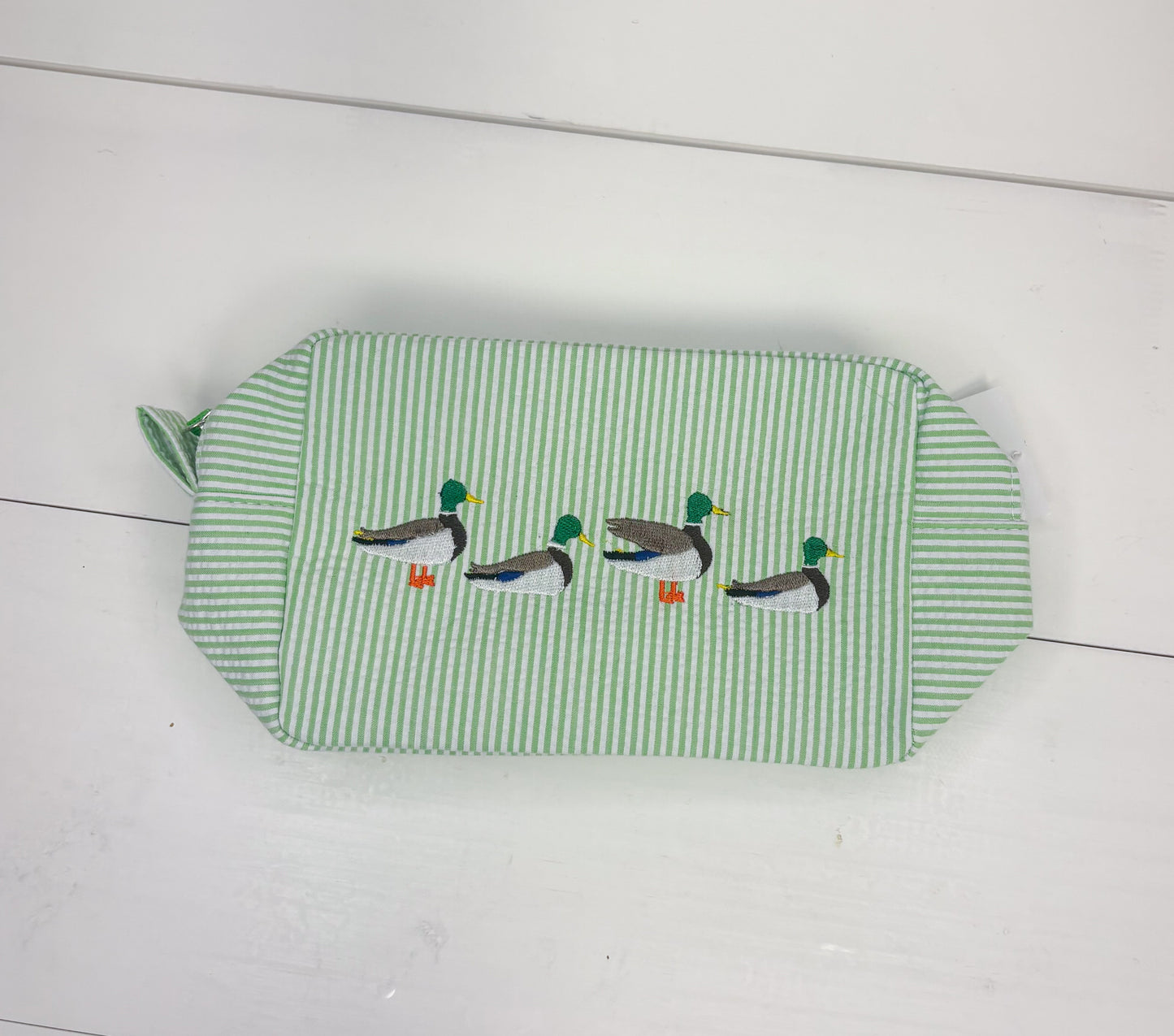 Green Duck Seersucker Everything Bag