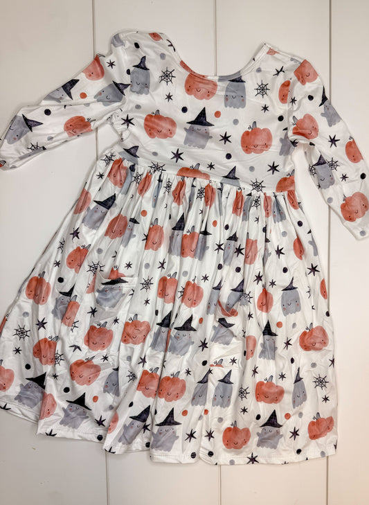 Ghost and Pumpkin Twirl Dress
