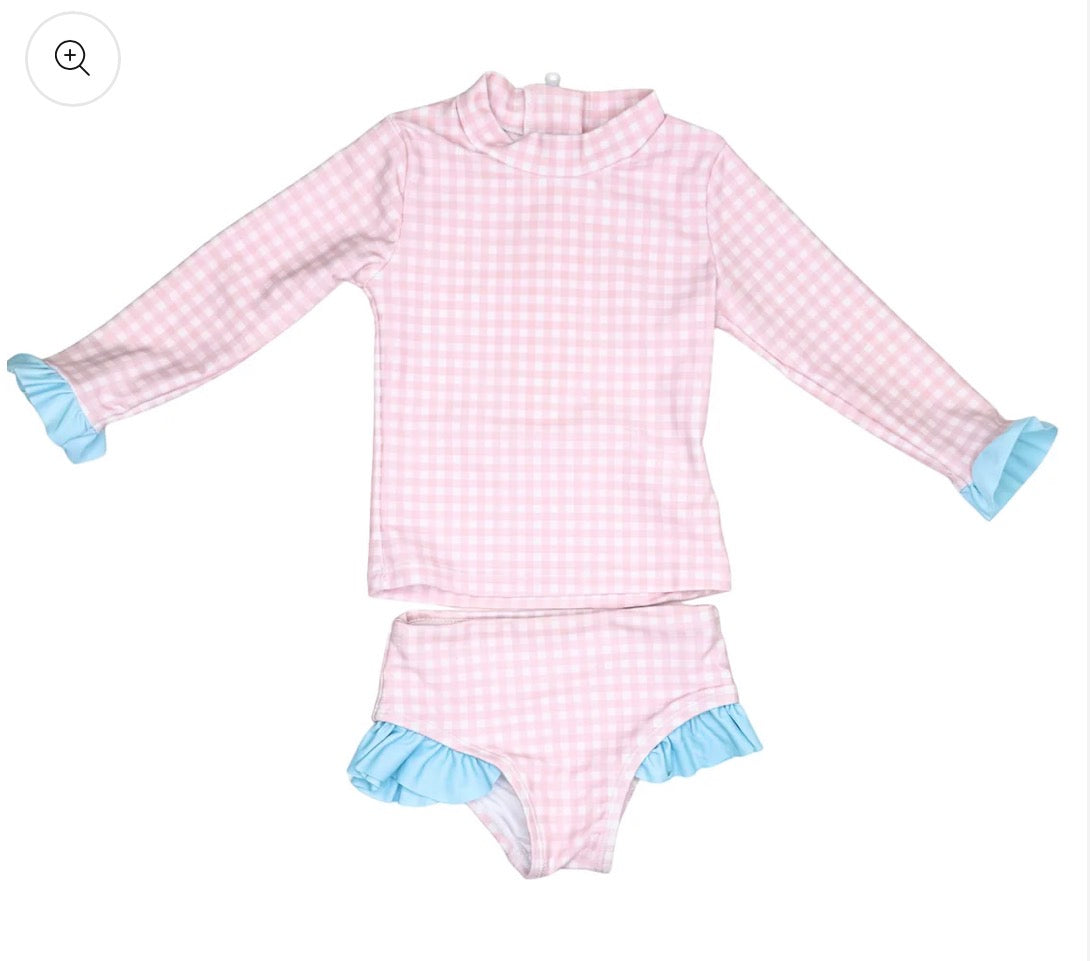 Girls Rash Guard Two Piece Swim Suit