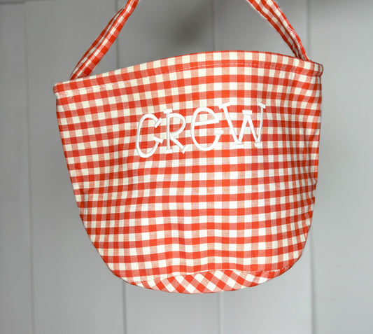 Crew Orange Gingham Halloween Basket