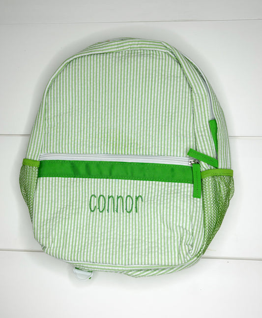 Connor Green Seersucker Toddler Backpack - Imperfect