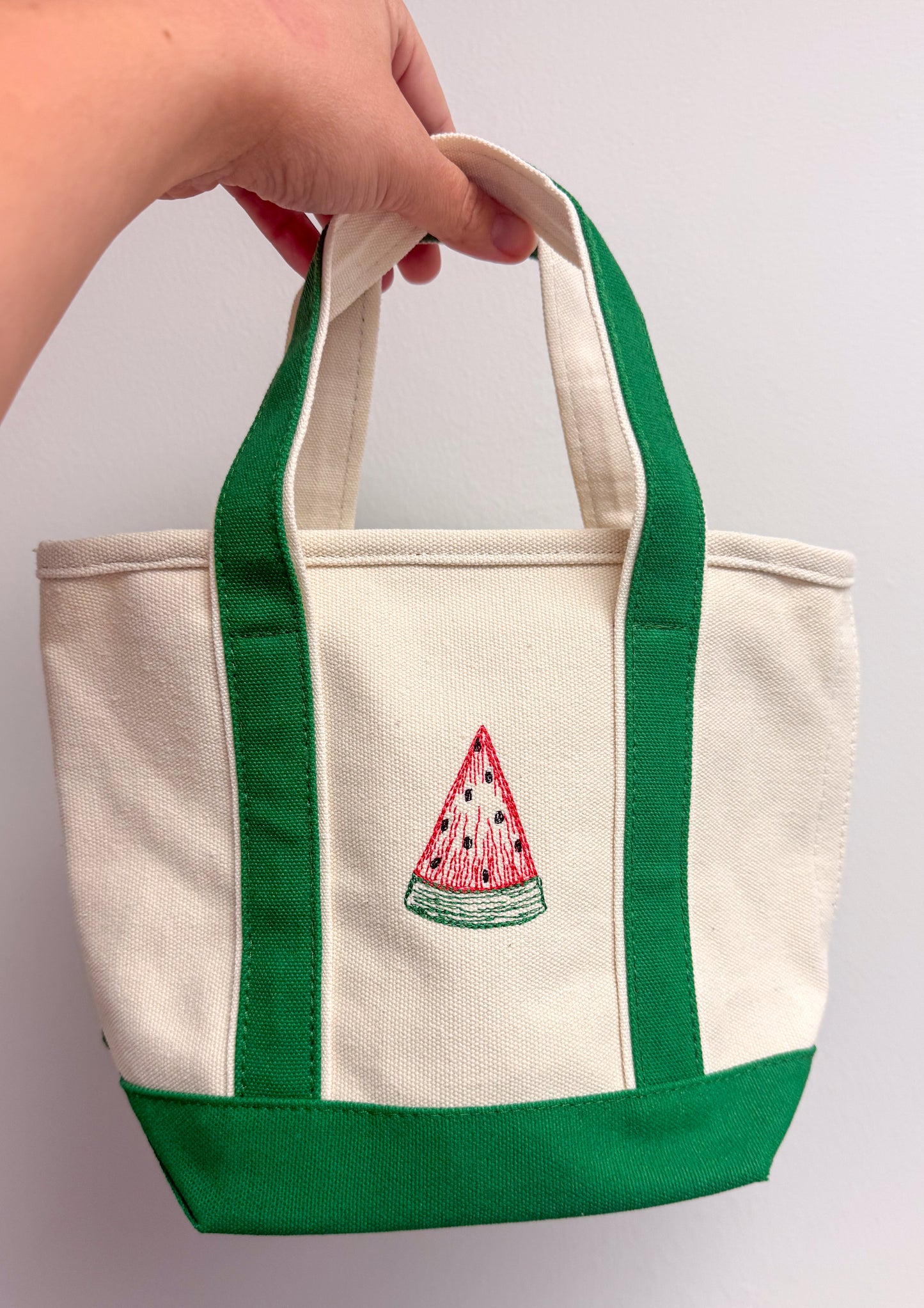 Summer Canvas Zippered Mini Tote Bag