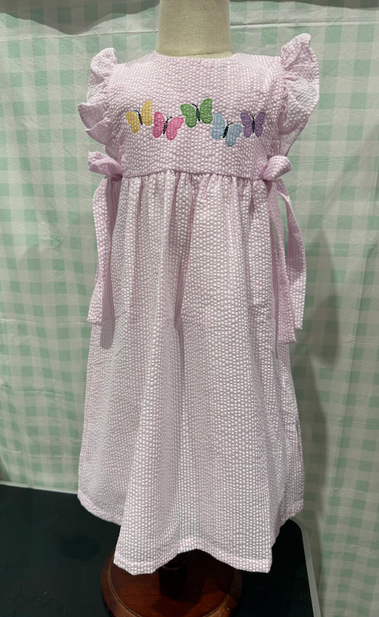 Butterfly Seersucker Dress