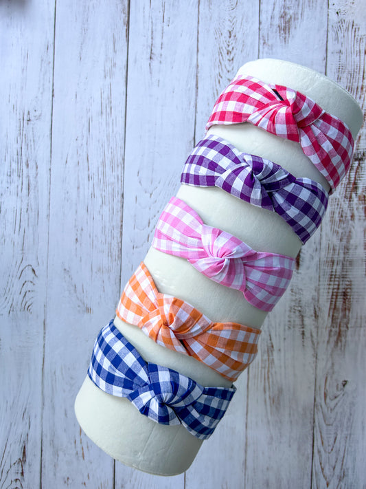 Gingham Knotted Headband