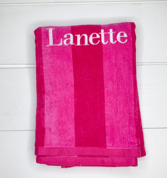 Lanette Pink Striped Towel