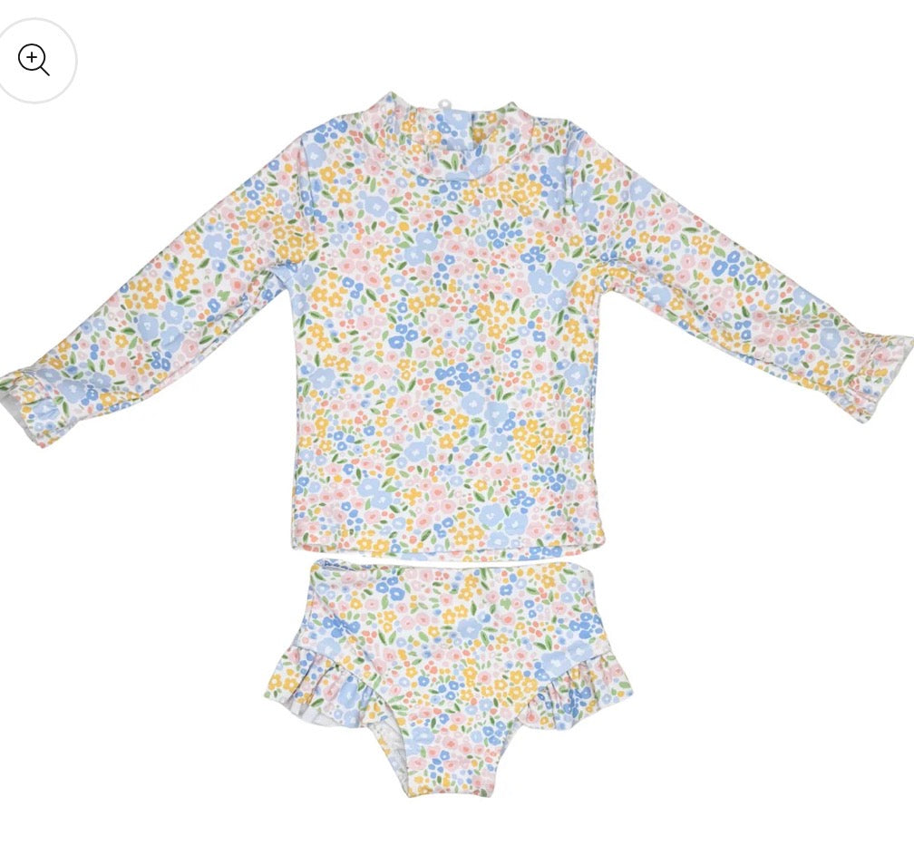 Girls Rash Guard Two Piece Swim Suit