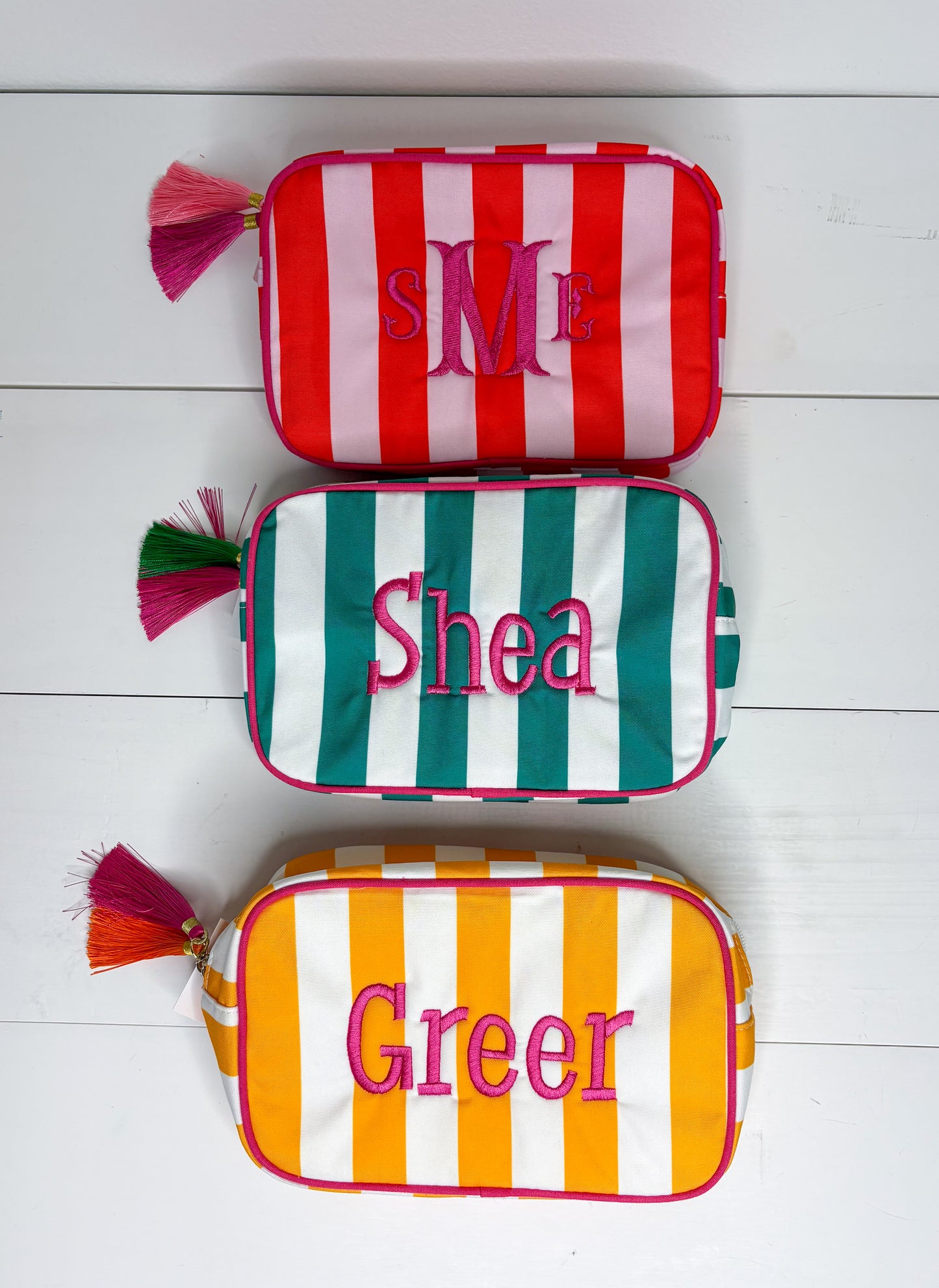 Striped  Cosmetic Bags