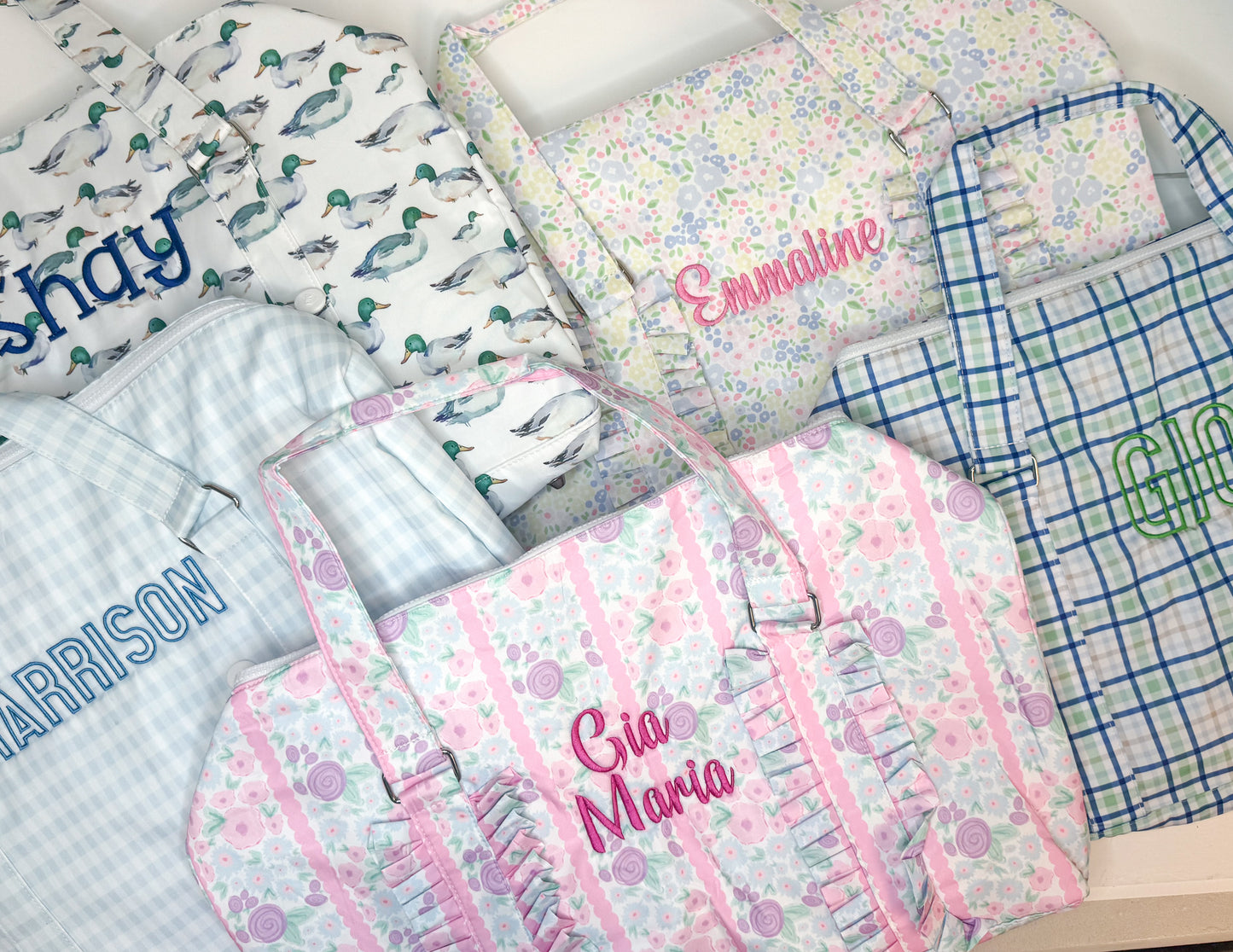 Nylon Monogrammed Weekender Bag