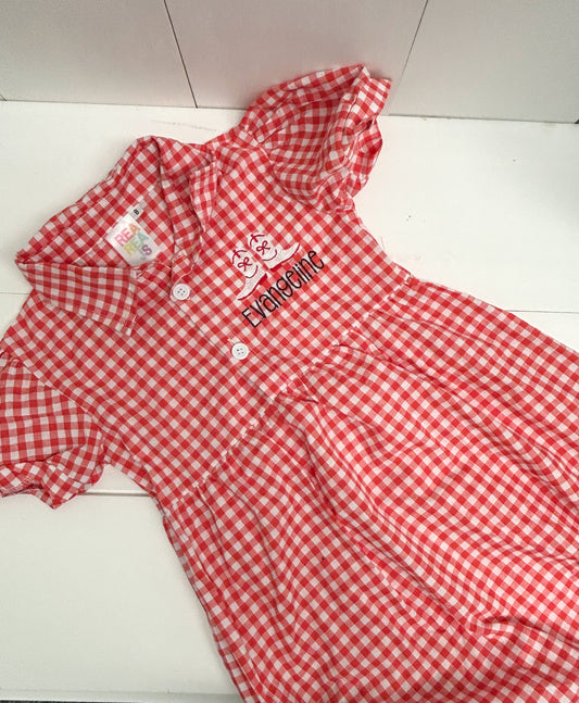 Evangeline Cowgirl Boots Gingham Dress 8