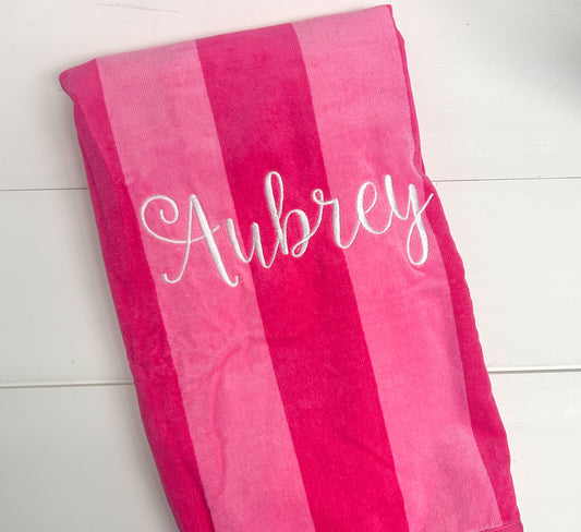 Aubrey Pink Striped Towel