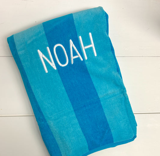 Noah Blue Striped Towel