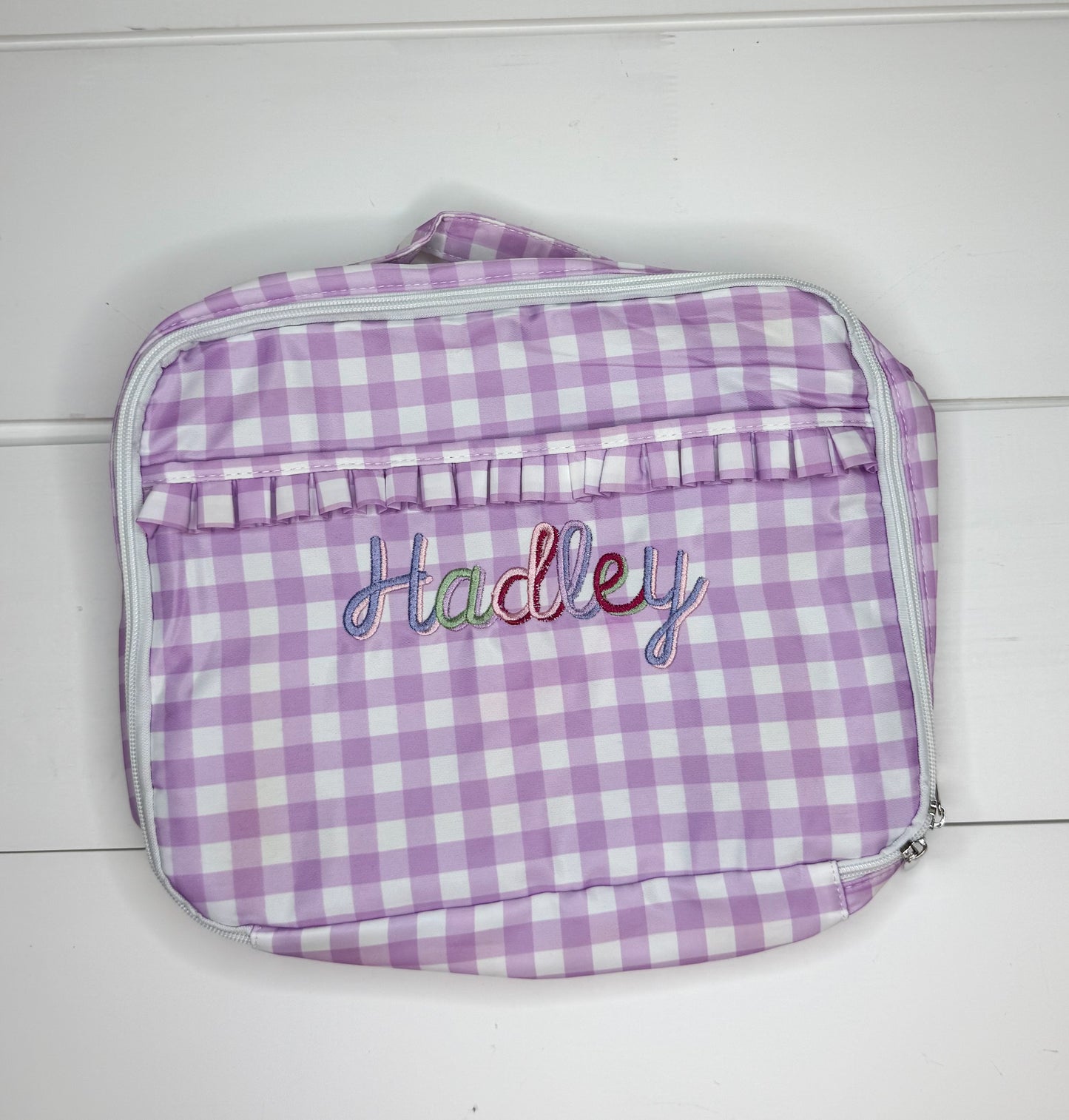 Hadley Purple Gingham Nylon Lunchbox