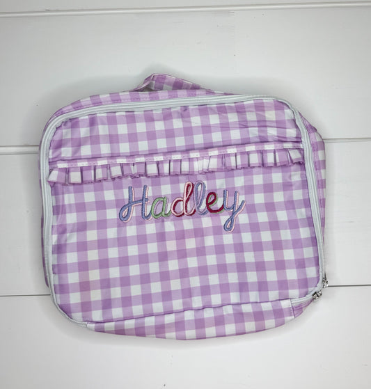 Hadley Purple Gingham Nylon Lunchbox