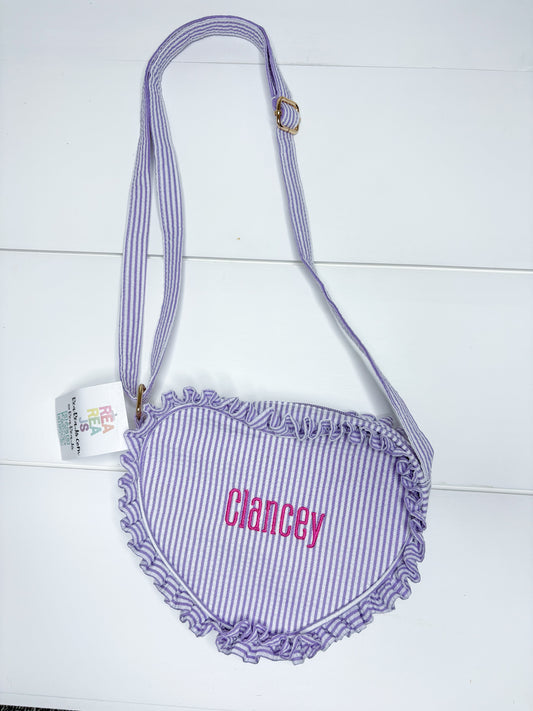 Clancey Seersucker Purse Purple