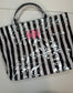 Striped Wipeable Tote