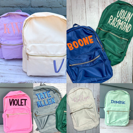 Monogrammed Nylon Backpack