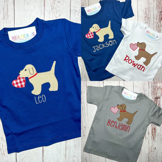 Puppy with Heart Shirt