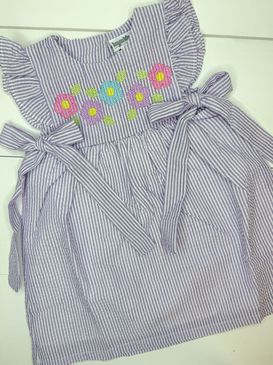 Flowers Seersucker Dress