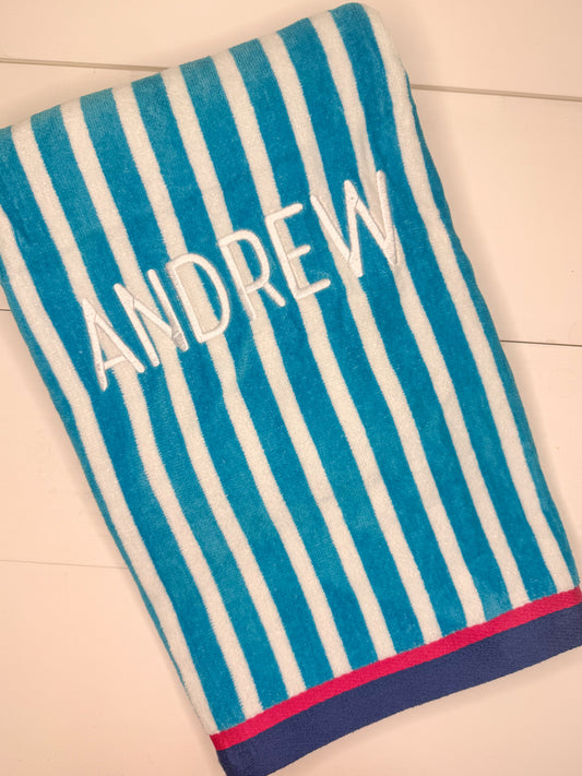 Andrew Blue Striped Towel