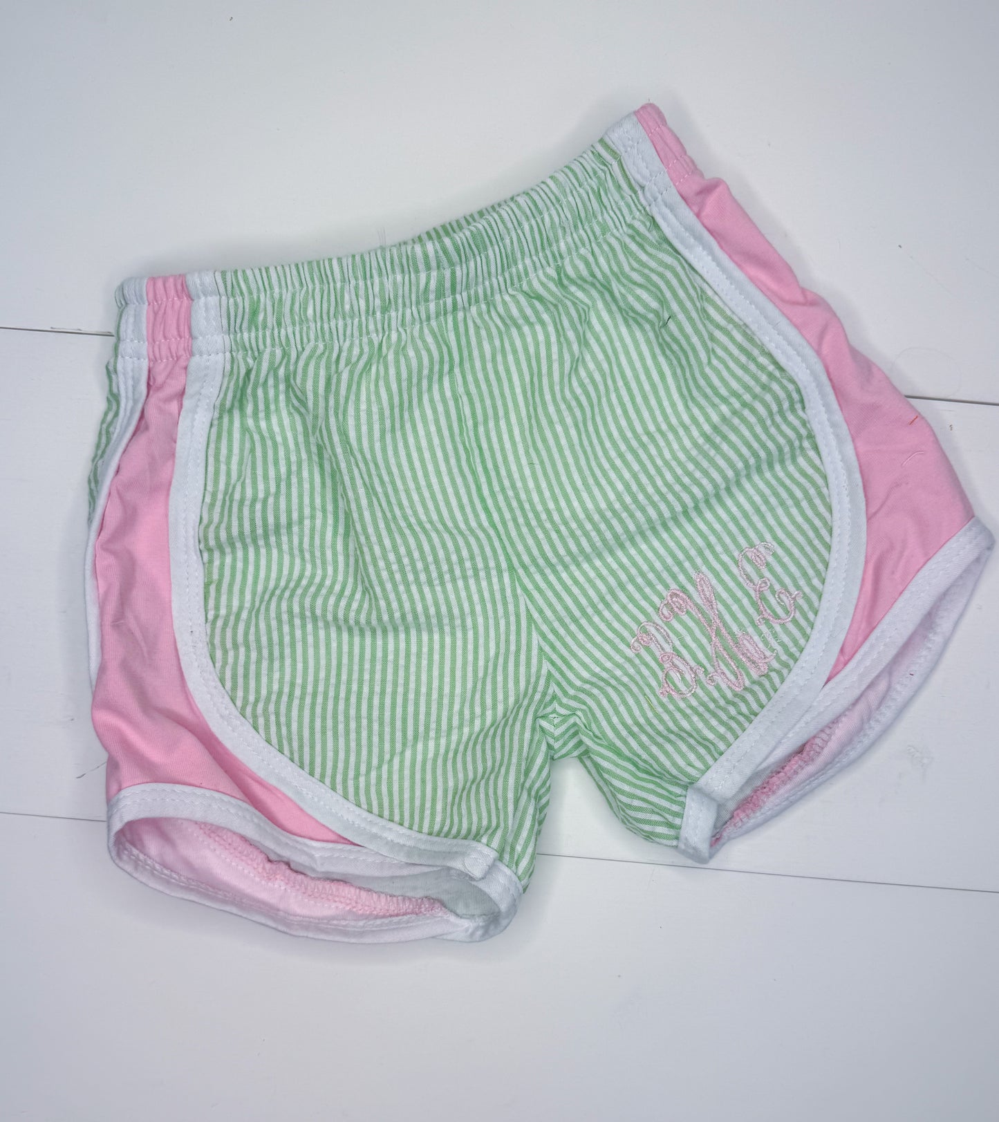 bHe Green Seersucker Running Shorts 12M- Imperfect