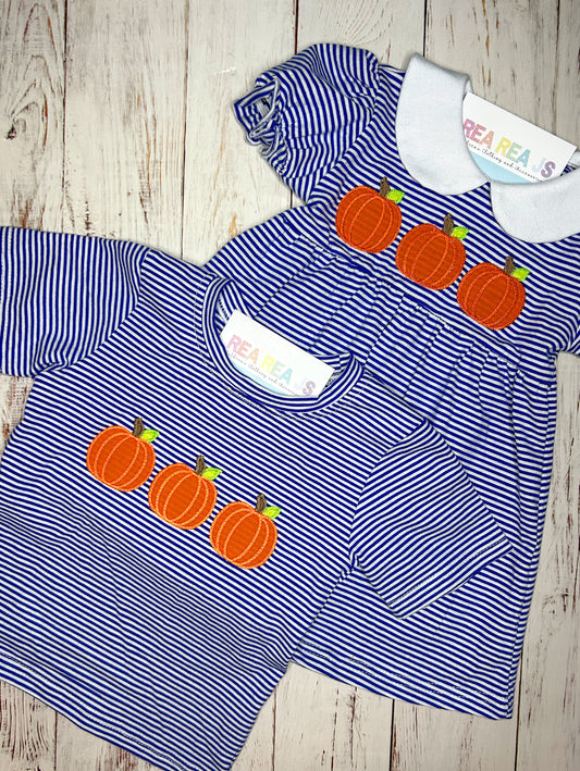 Three Pumpkins Striped Shirt or Dress