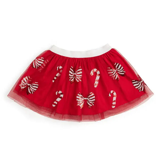 Red Candy Cane and Bow Tutu