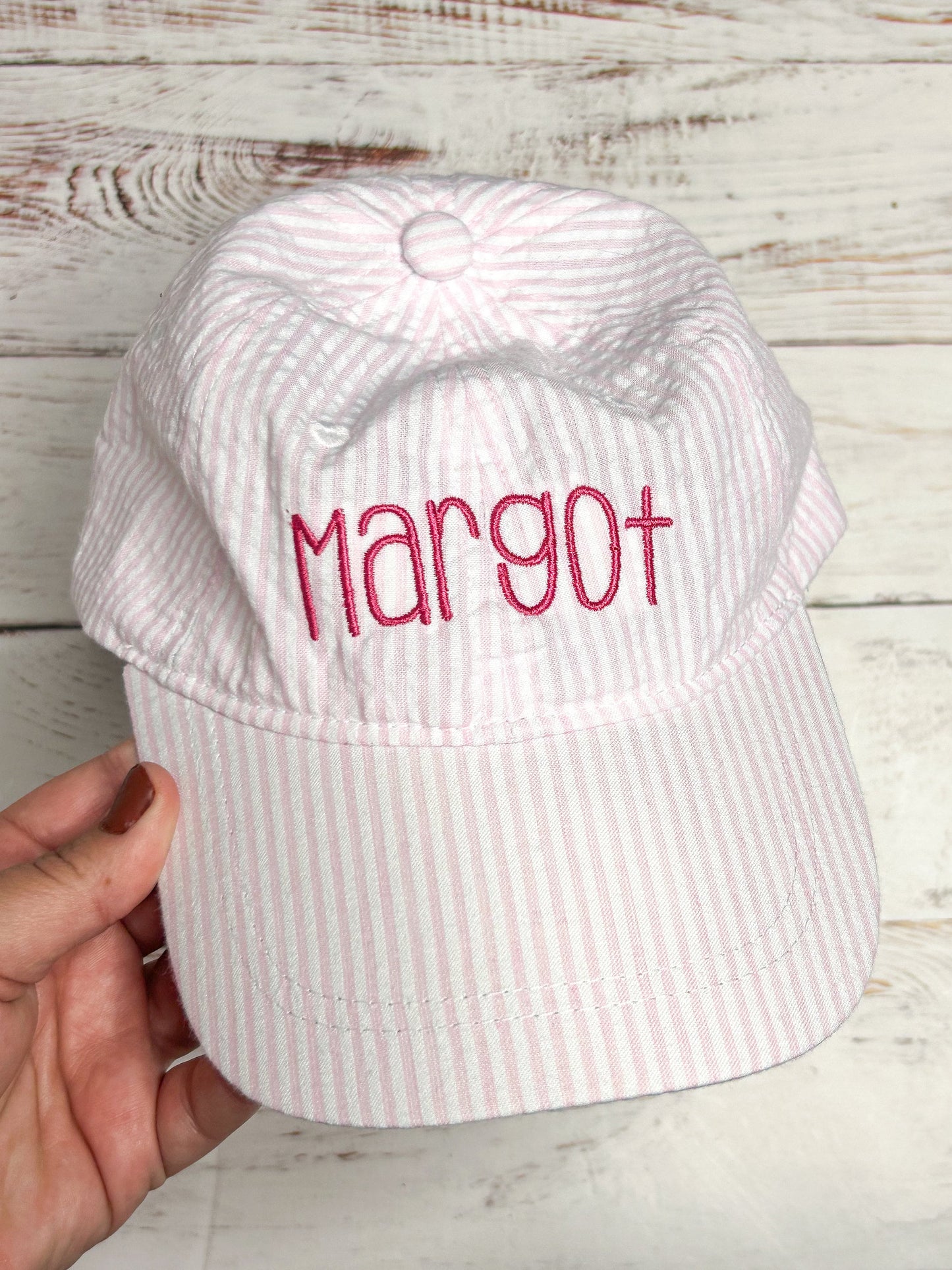 Monogrammed Seersucker Kids Hat