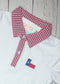 Red Gingham Collar Texas Flag Polo Shirt