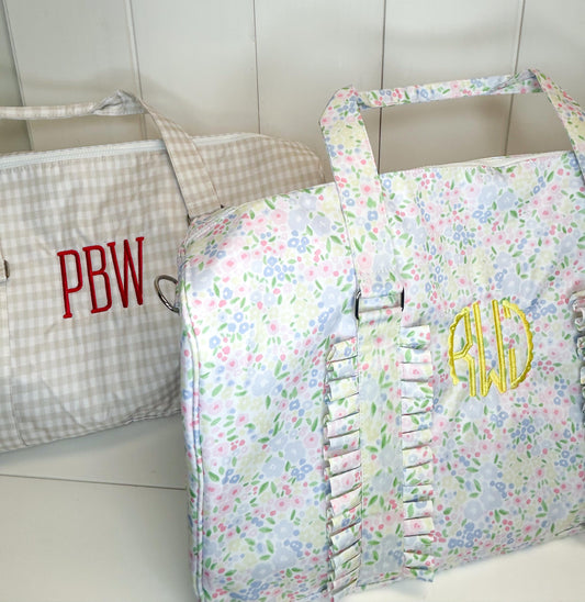 Nylon Monogrammed Weekender Bag